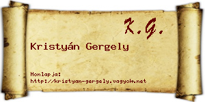 Kristyán Gergely névjegykártya