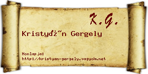 Kristyán Gergely névjegykártya
